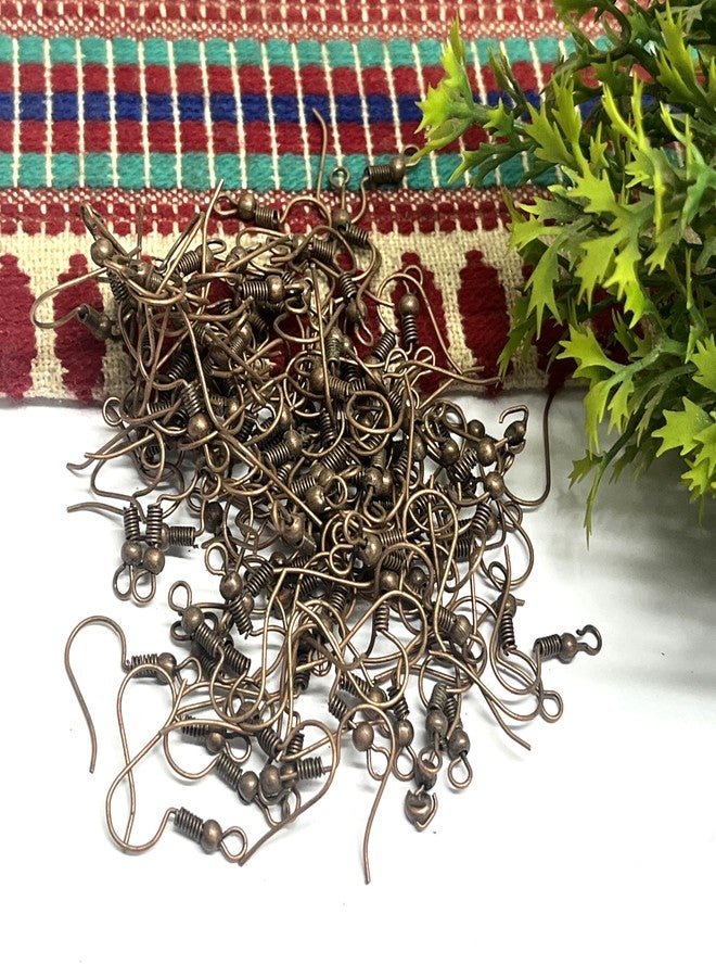 Excellentcrafts 100Pcs Earring Hooks for Jewelry Making � Fish Hook Ear Wires in Gold, Silver, Bronze, Rose Gold, Black � DIY Earring Making Kit for Women, Crafters & Beginners � 50 Pairs (Copper) - Image 2